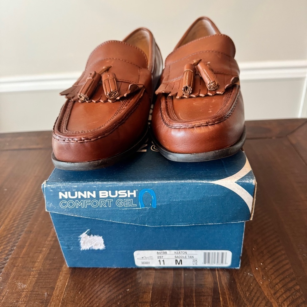 Nunn Bush Gel Comfort Men's Brown Leather Slip On Dress Loafers size 11 - Picture 11 of 16